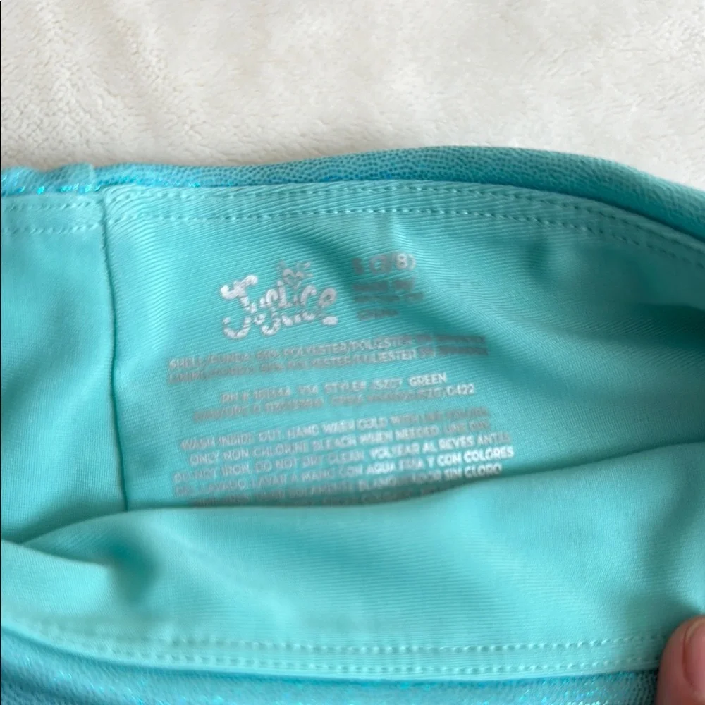 Justice Glittery Aqua Shorts